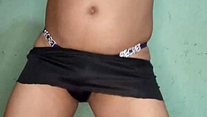 Wow, dancing in purple satin thong from Victoria's Secret! So sexy!