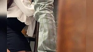 Look at this chubby Mexican teacher banging her student behind classroom door