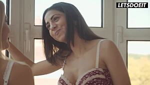 sweet babes sicilia & julia share hot lesbian licks, wow!