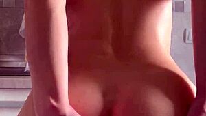 i watch this cute petite girl maiskii touching her wet tits with a dildo, clothes ripped off.