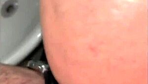 Young Brazilian girl humiliated in gym bathroom with big cock anal.