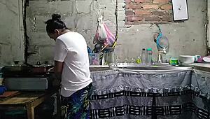 Chubby Neighbor Wants Hard Fucking In Kitchen!