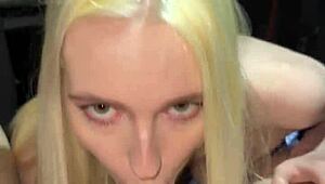 Fucked Busty Sexy Blonde in a Car and Came on Her Face in Public!