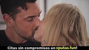 Damn, two guys slam a hot blonde Spanish sub in wild double action!