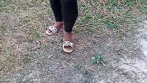 Pretty Girl with Big Tits Gets Lost and Fucked in the Bush