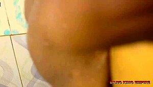 Bbw and step mother close up in bathroom with splashing water