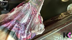 Slow motion fresh tattoo second skin peel with alternative fetish babe