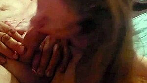 sexy redhead deepthroats cock with teasing ball licking