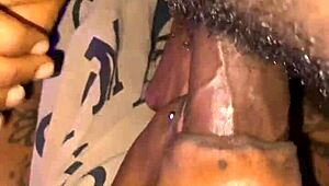 milf sucks huge bbc in homemade blowjob