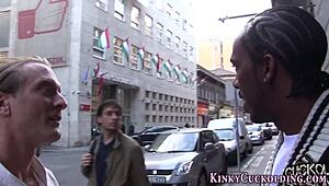 Blonde femdom cuckold takes big black cock facial in high definition