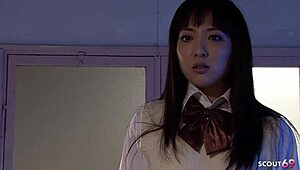 Japanese Teen Nurse Seduces for Rough Halloween Roleplay in Hospital