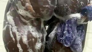 Emergency candy in pool bathroom with big tits and pussy