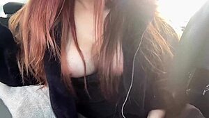 Yo, check out Italian milf Artemisia Love flashing big tits outdoors in the car!