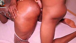 African big booty girl takes intense BBC gangbang threesome.