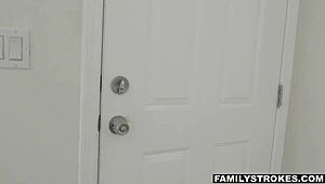 Step dad pounds Karlie Brooks pussy on top