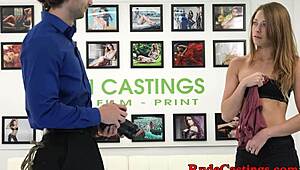 Cockriding teen babe gets roughed up at audition.