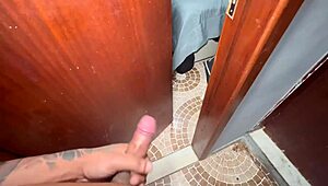 Spying On Pretty Latina Stepdaughter Masturbating After Bath In See-Through Outfit.