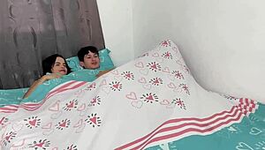 Watching a horror movie with my horny stepsister ends with her milking me dry.