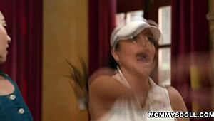 kimmy kimm wants her stepmom romi rian to stay for some licking fun