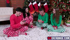 Stepsisters Exchange Stepbrothers and FUCK Them in Foursome!