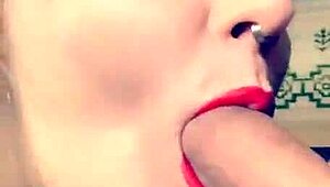 Milf demands more spit for sloppy deepthroat blowjob