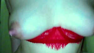 Descriptive Blonde Milf Mistress in Red Lingerie Lactates During POV Ride