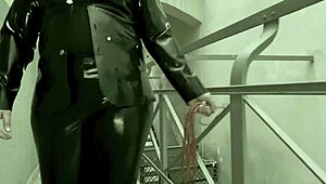 Dominatrix Mistress April unleashes brutal strapon punishment in secret military camp interrogation.