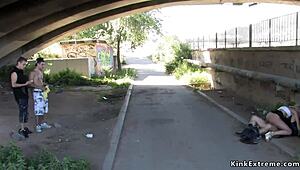 Blonde bound in latex for domination