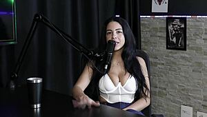 anabele nogueira in sheer red shoving bottle in pussy and toy for platforms