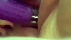 bbw enjoys quick toy insertion fun