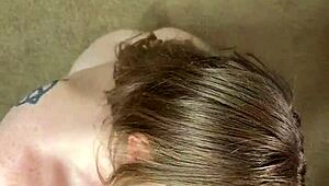 Lexi swallows bbc cum in homemade blowjob