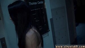 Teen bound in outdoor bondage, dominated by cash machine for hardcore sex 😈