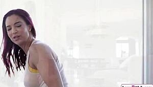 Busty Maids Lick Pussy On Boss Bed