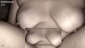 Watch my curvy amateur dancing and getting cum on her big tits