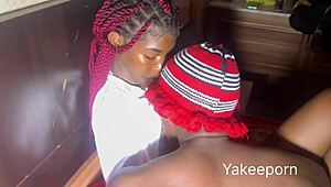 Neighbor's son fucks and sucks sexy ebony amateur in the neighborhood