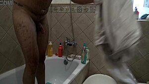 real voyeur perverted stepmother masturbates while watching her stepson shower