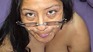 bbw with big tits swallows milk in a fun scene