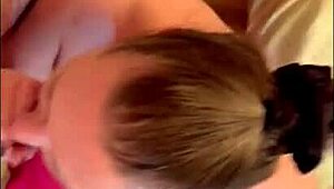 pov sloppy blowjob leads to facial with mommy