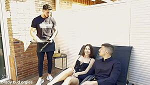 Me and Mary Rock messin’ with two huge stallions tonight!