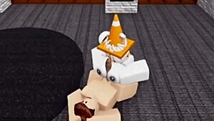 slutty roblox bunny girl sneaks into boys locker room for rough fucking