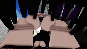 she left her friend outside, then saw the saleswoman riding a big black cock in the store and joined for a wild fuck