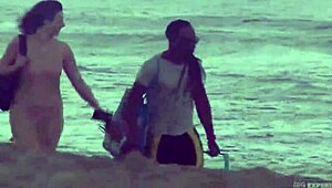 Helena Price Films Exhibitionist Wife Stefanie Mafra in Interracial Beach Action