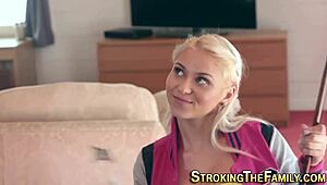 Wam teen 18+ stepsis, dang, she suckin’ that huge cock like crazy