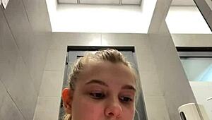 Squirting hard in the changing room