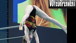 i was hidin and watchin womens high diving in bikinis, young legs and asses