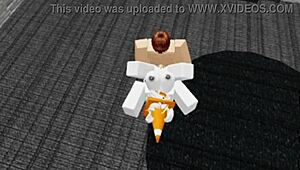 slutty roblox bunny girl sneaks into boys locker room for rough fucking