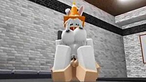 slutty roblox bunny girl sneaks into boys locker room for rough fucking