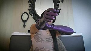 Latex glove fetish triggers relaxing ASMR massage vibes.