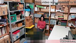 petite half black teen caught shoplifting gets fucked by mall cop