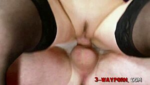 watch this blonde voyeur in garage threesome